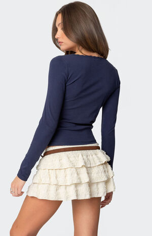 Mora Lace Trim Ribbed T-Shirt image number 5