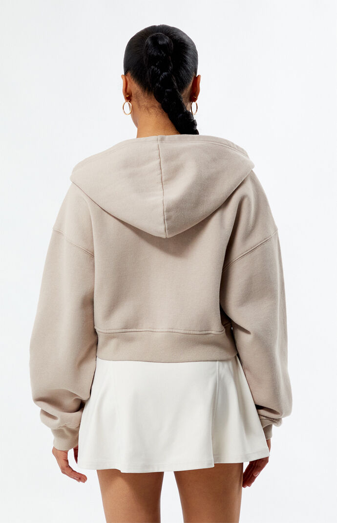 Pacsun LA Crest Cropped Double Zip Hoodie | PacSun