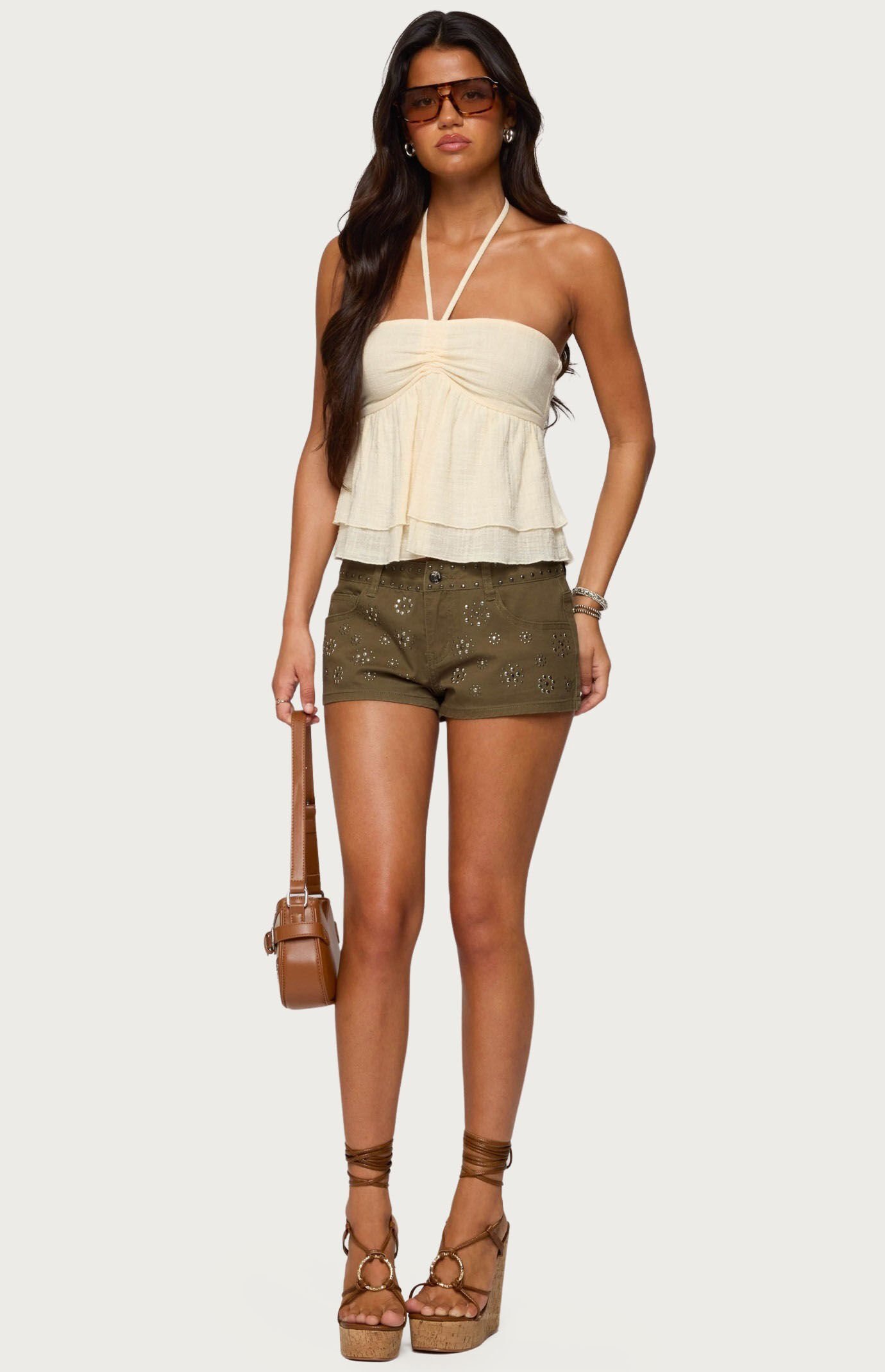 Edikted Eartha Studded Micro Shorts
