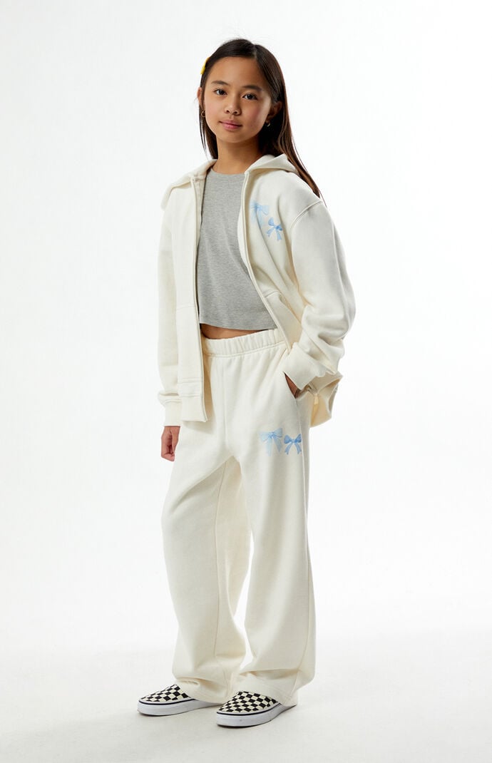 Pacsun Kids Off White Bows Baggy Sweatpants