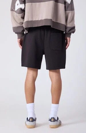 Fleece Black Sweat Shorts image number 4