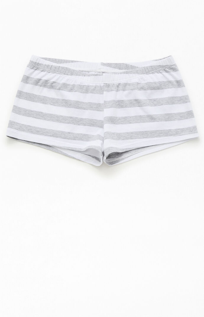 John Galt Gray Striped Boxer Boyshorts