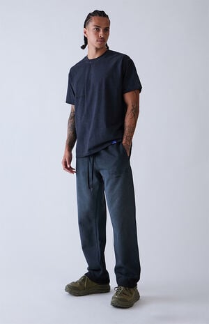 Black Washed Heavyweight Fleece Baggy Sweatpants image number 2
