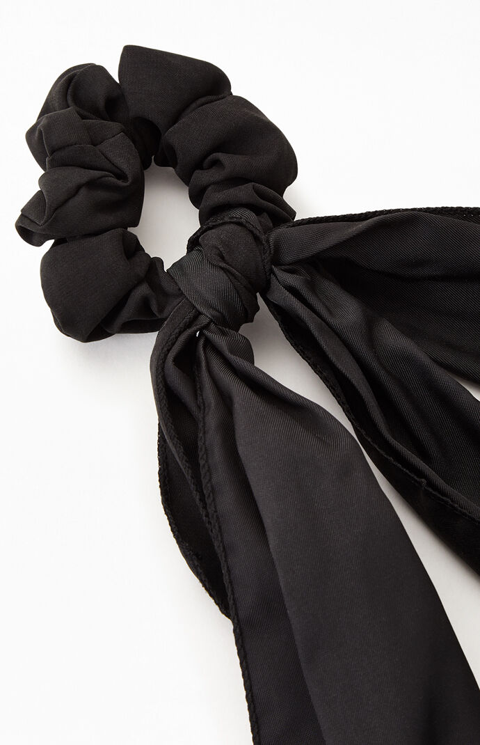 Black Washed Short Flowy Scrunchie
