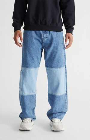 Eco Medium Wash Cargo Baggy Jeans image number 1