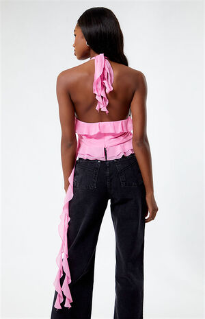 Mesh Ruffle Tank Top image number 4