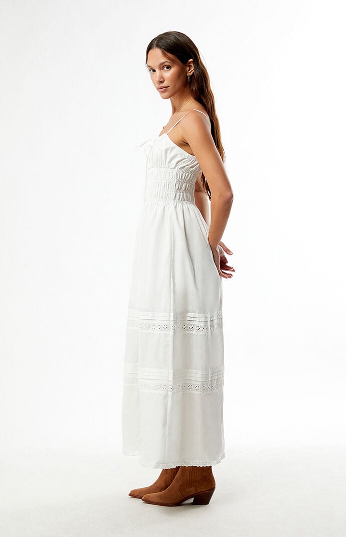 Rhythm Broderie Lace Gathered Maxi Dress