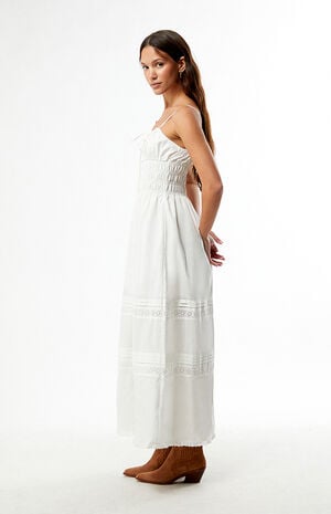 Broderie Lace Gathered Maxi Dress image number 3