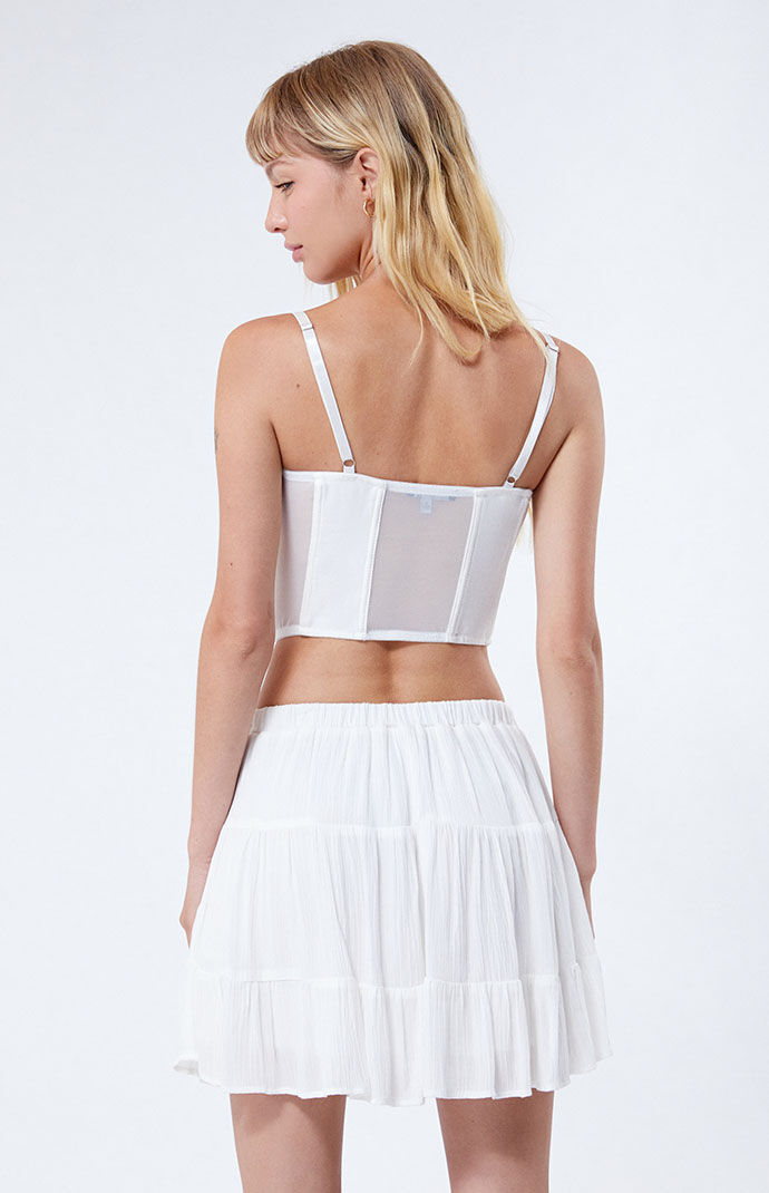 LA Hearts White Tiered Mini Skirt | PacSun