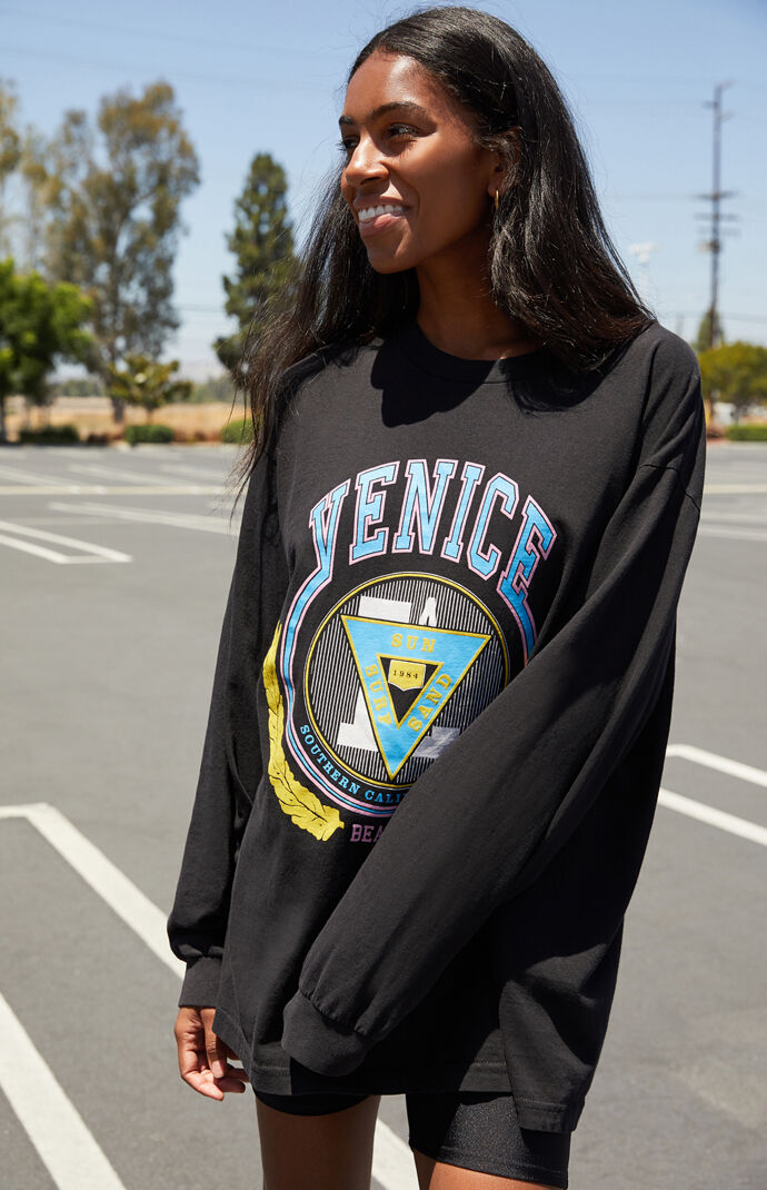 Black Camila Long Sleeve Venice T-Shirt