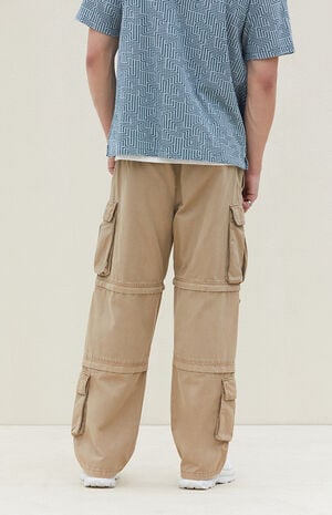 Tan Baggy Cargo Zip-Off Pants image number 4