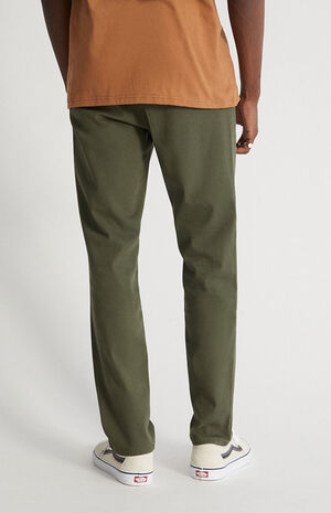 Olive Slim Chino Comfort Stretch Pants image number 4