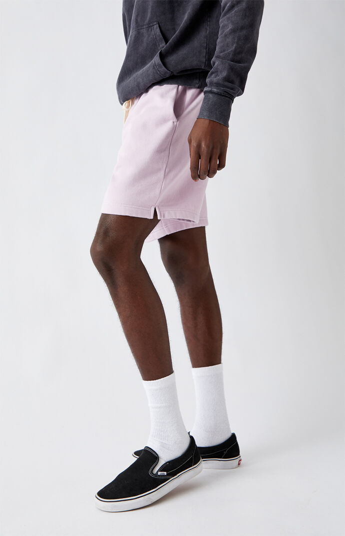 Purple Fleece Drawstring Volleyball Shorts