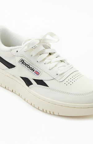 Women's White & Black Club C Double Sneakers image number 6
