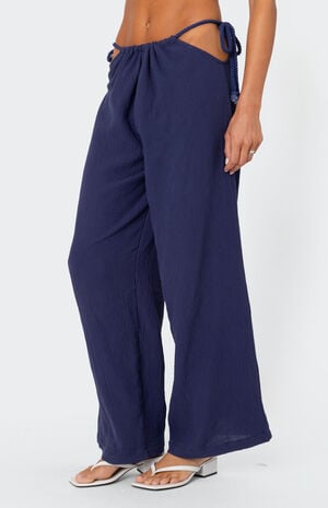 Leoni Side Tie Cotton Gauze Pants image number 4