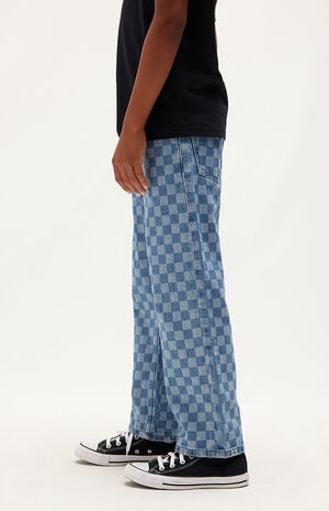 Checkered Wide Leg Jeans image number 3