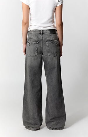 Casey Low Rise Baggy Jeans Button Flap Pocket Gray image number 4