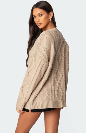 Kennedy Oversized Cable Knit Sweater image number 5