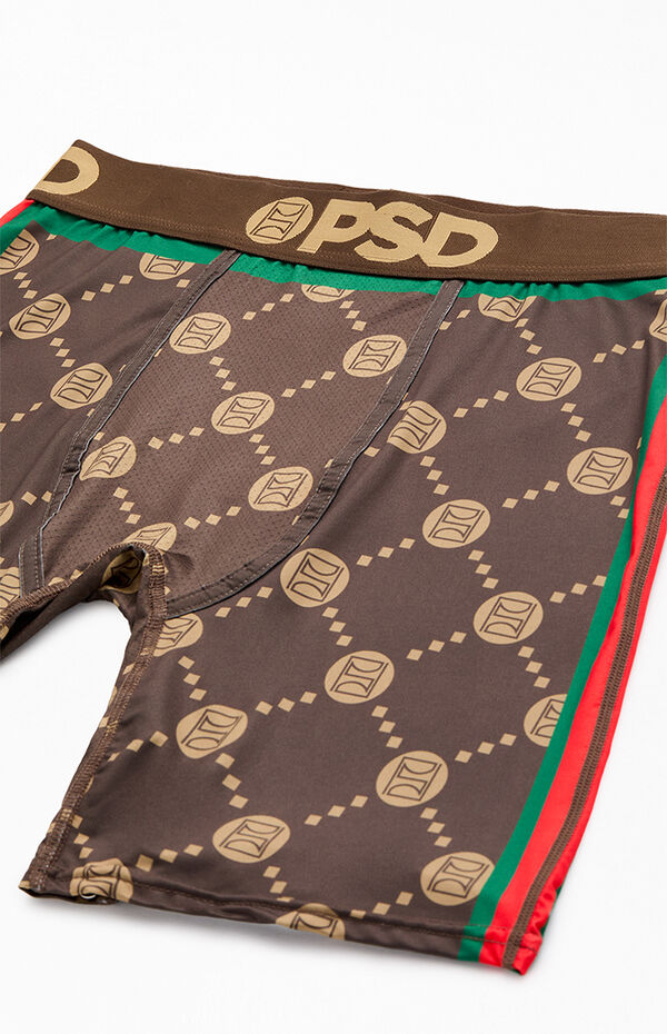 PSD Underwear Brown Emblem Luxe Boxer Briefs