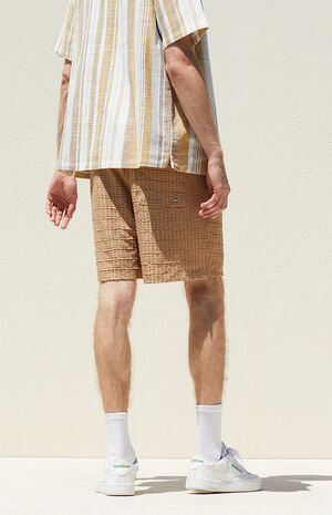 Brown Textured Shorts image number 5