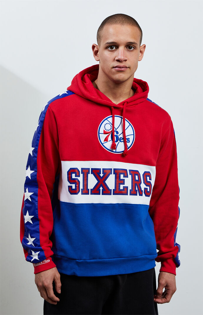 sixers hoodie mitchell and ness