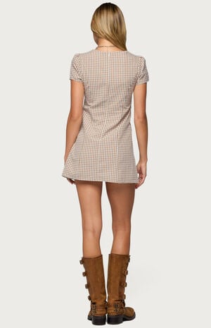 Arli Gingham Button Up Romper image number 3