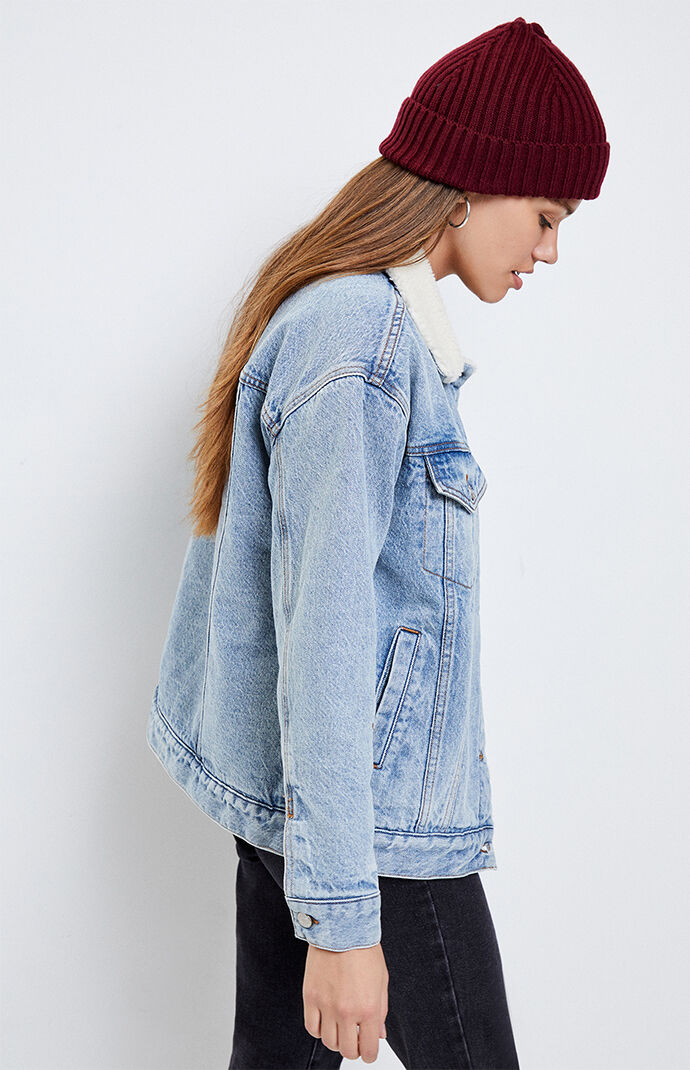 Pacsun sherpa denim jacket sales