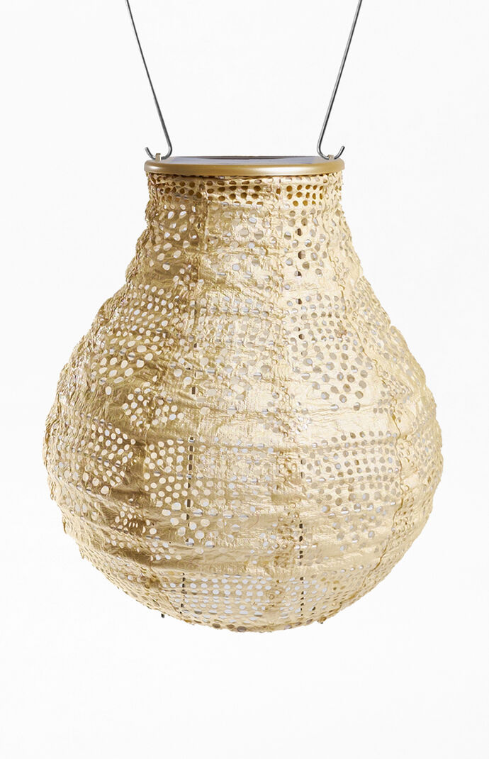 Pearl Wave Punch Bulb 8″ Solar Lantern