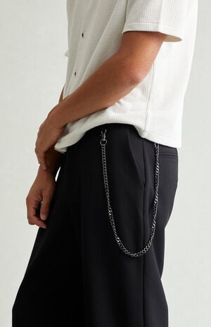 Black Chain Baggy Trousers image number 3
