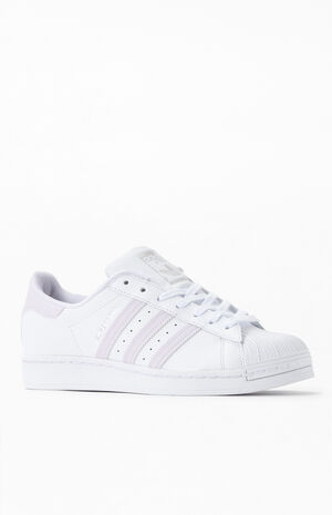 Women's Superstar&nbsp;White & Purple Shoes image number 1