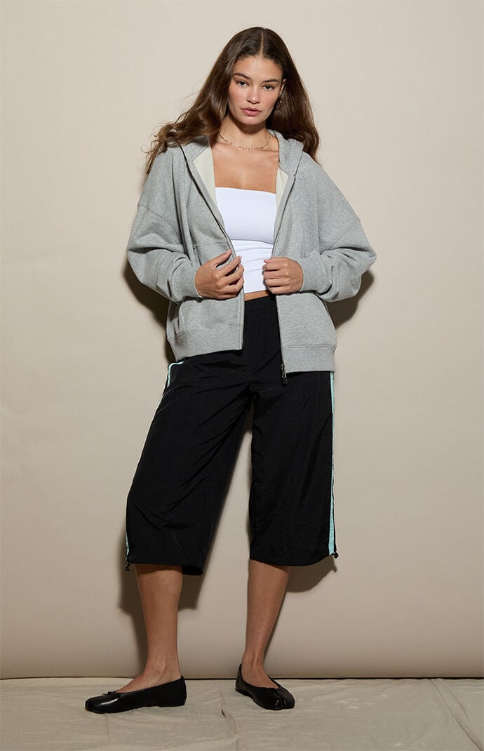 Pacsun Heather Grey Weekend Fleece Zip Up Hoodie