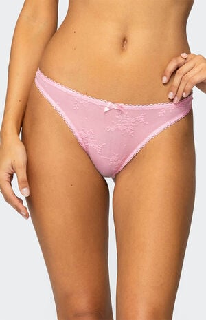 Darcie Sheer Lace Thong image number 2