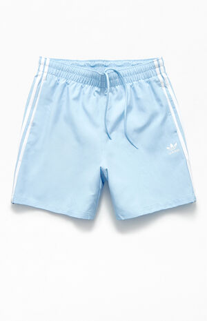 Flytte Udførelse Underskrift adidas Light Blue 3-Stripes 20" Swim Trunks | PacSun