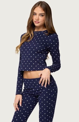 Daliya Polka Dot Long Sleeve Top image number 2