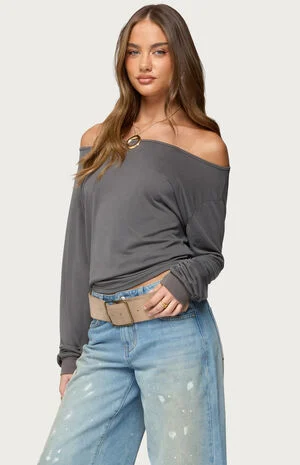 Nannie Off Shoulder Oversized Top image number 2