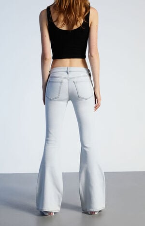 Light Blue&nbsp;Low Rise Flare Jeans image number 4