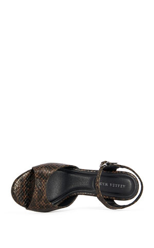 Women's Della Brown Snake Block Sandals image number 4