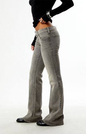 Alana Ultra Low Rise Flare Jeans Gray image number 3