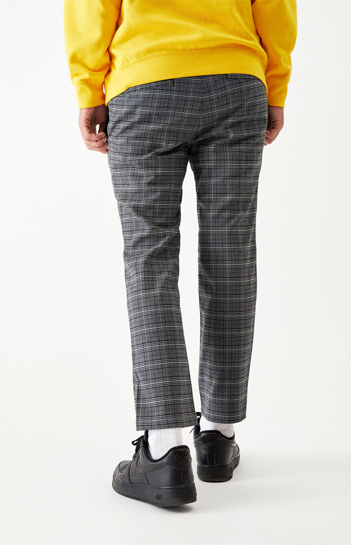 Gray Plaid Menswear Trouser Pants