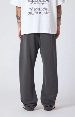 Washed Black Johnny Fleece Straight Sweatpants image number 4