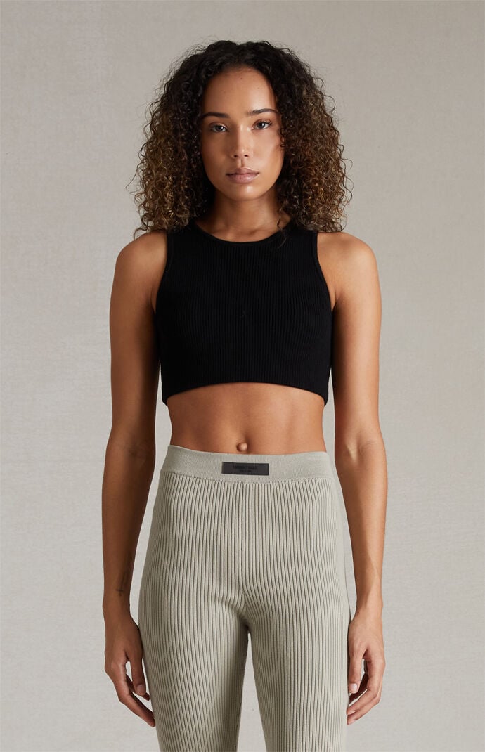 Fear of God Essentials Women's Jet Black Sport Tank Top | PacSun