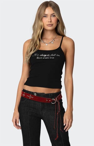 Fall in Love Rhinestone Tank Top image number 1