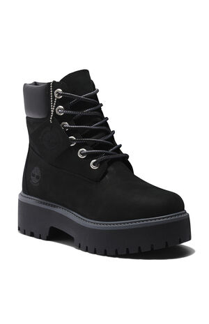 Women's Black Stone Street 6inch Lace-Up Waterproof Boots image number 10