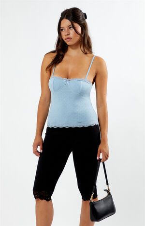 Pointelle Lace Trim Tank Top image number 1