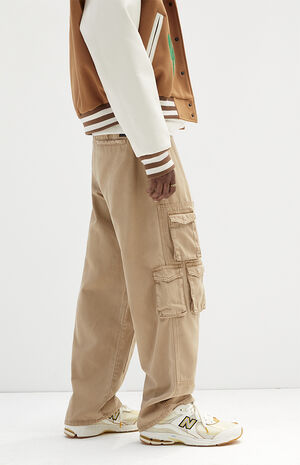 Tan Baggy Carpenter Cargo Pants image number 4