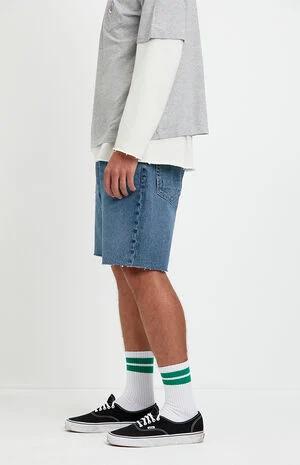 Harrison Cutoff Baggy Jean Shorts Medium Blue image number 3
