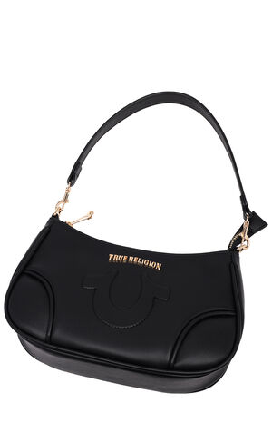 Black Trapunto Logo Shoulder Bag image number 8