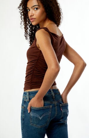 Dark Blue Show On The Road Superlow Bootcut Jeans image number 4