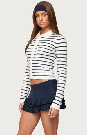 Loreen Striped Knit Cardigan image number 2