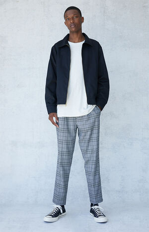 Gray Plaid Menswear Trouser Pants Gray Plaid Menswear Trouser Pants image number null